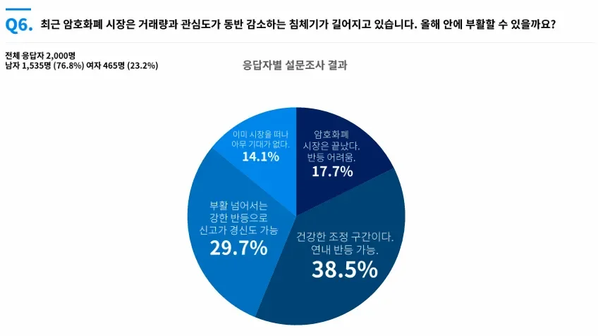침체 장기화에도 기대감… 국내 투자자 과반 “암호화폐, 연내 부활”