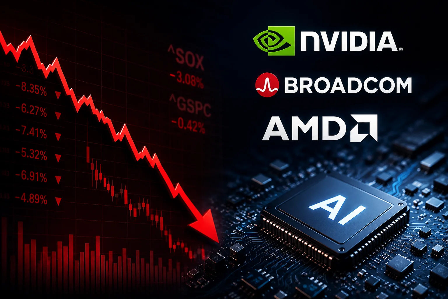 AI 열풍 식나…엔비디아·브로드컴·AMD 급락에 반도체주 직격탄