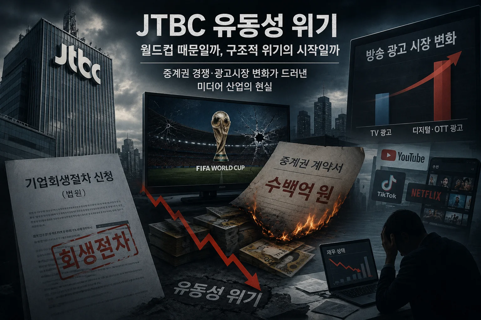 JTBC 유동성 위기…월드컵 때문일까, 구조적 위기의 시작일까