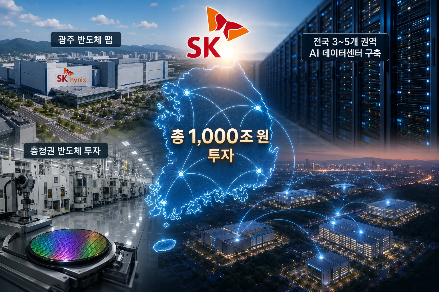 SK, 전국 AI·반도체에 1000조 투자…광주 팹·AI 데이터센터 동시 추진