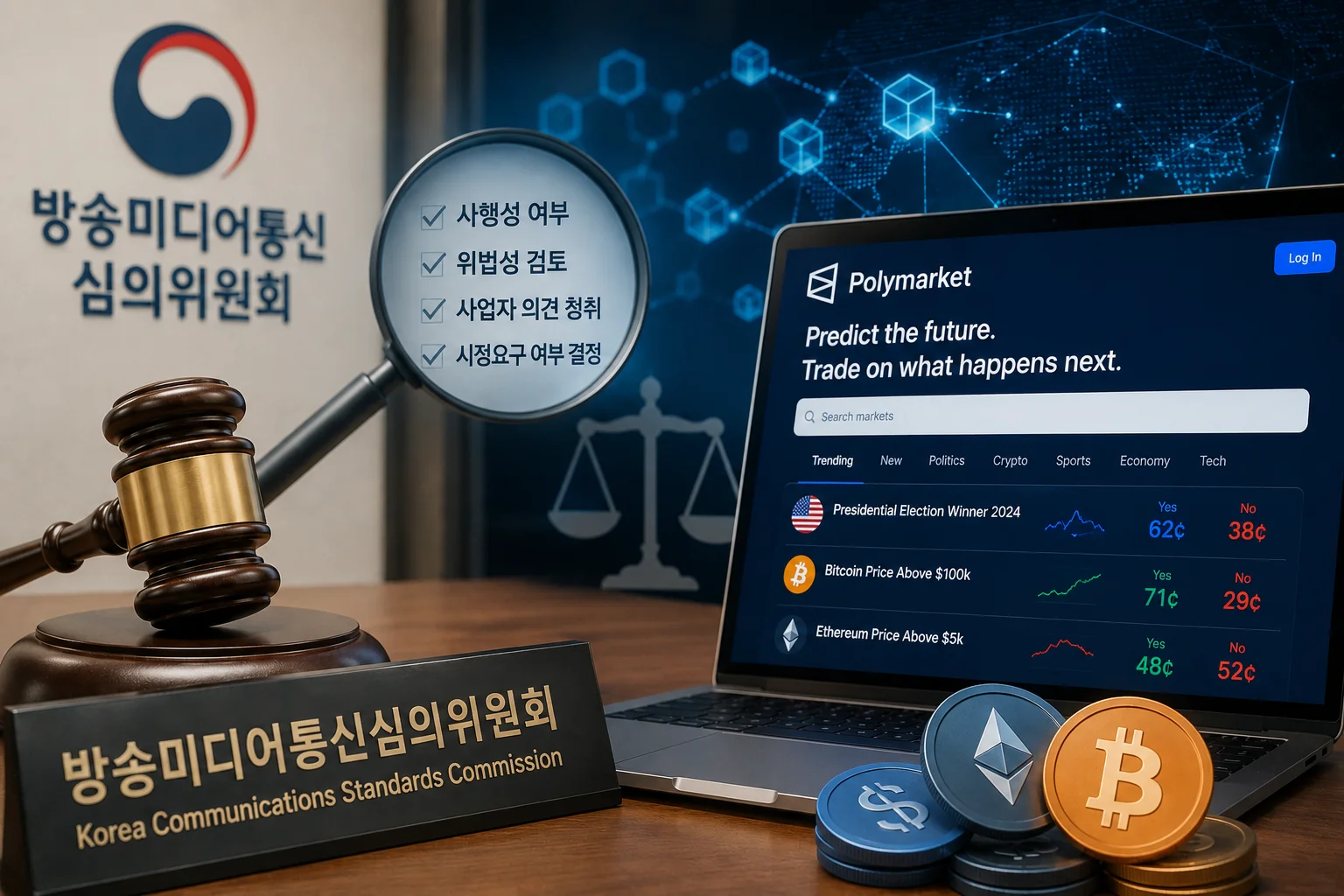 방미심위, 폴리마켓 심의 본격화…사업자 의견 듣고 시정 여부 결정 부제