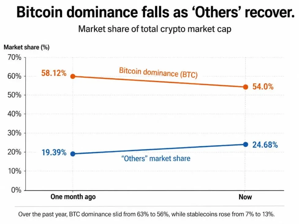 “BTC 도미넌스 한 달 만에 최저...알트코인으로 자금 이동”