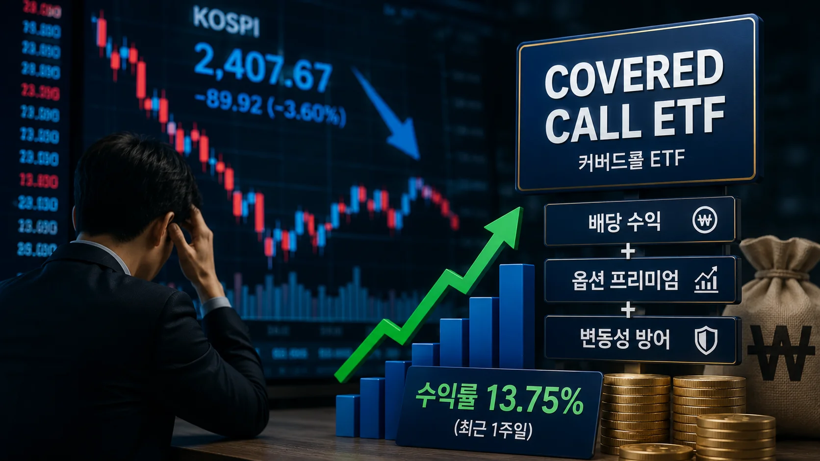 폭락장에 뜬 커버드콜…일주일 새 13% 수익