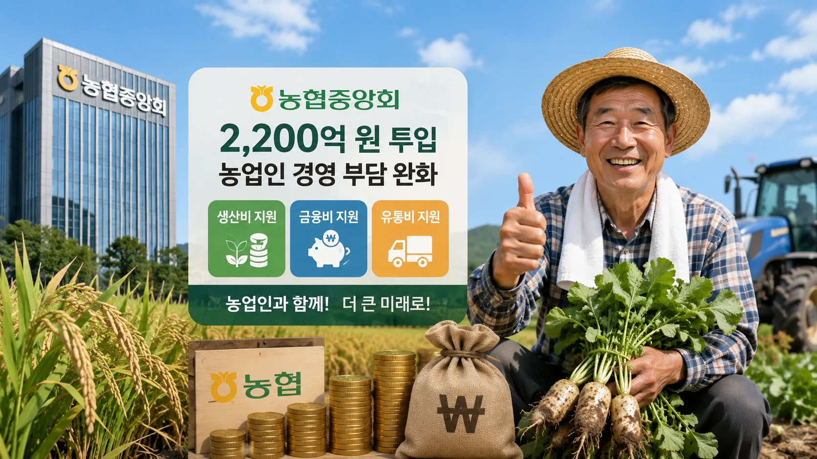 농협, 2200억 푼다…농가 경영 부담 덜기 총력