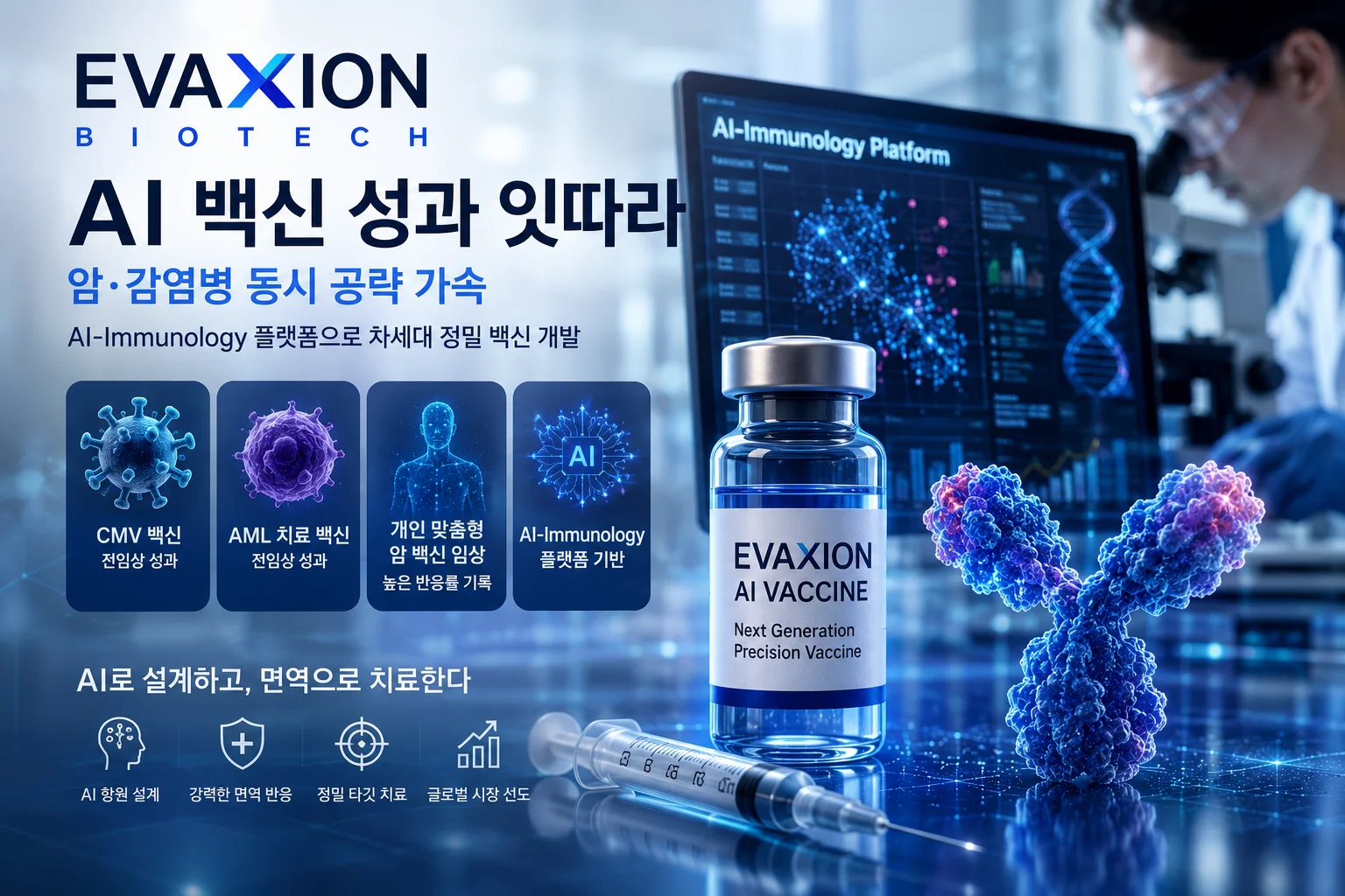 에박시온, AI 백신 성과 잇따라…암·감염병 동시 공략