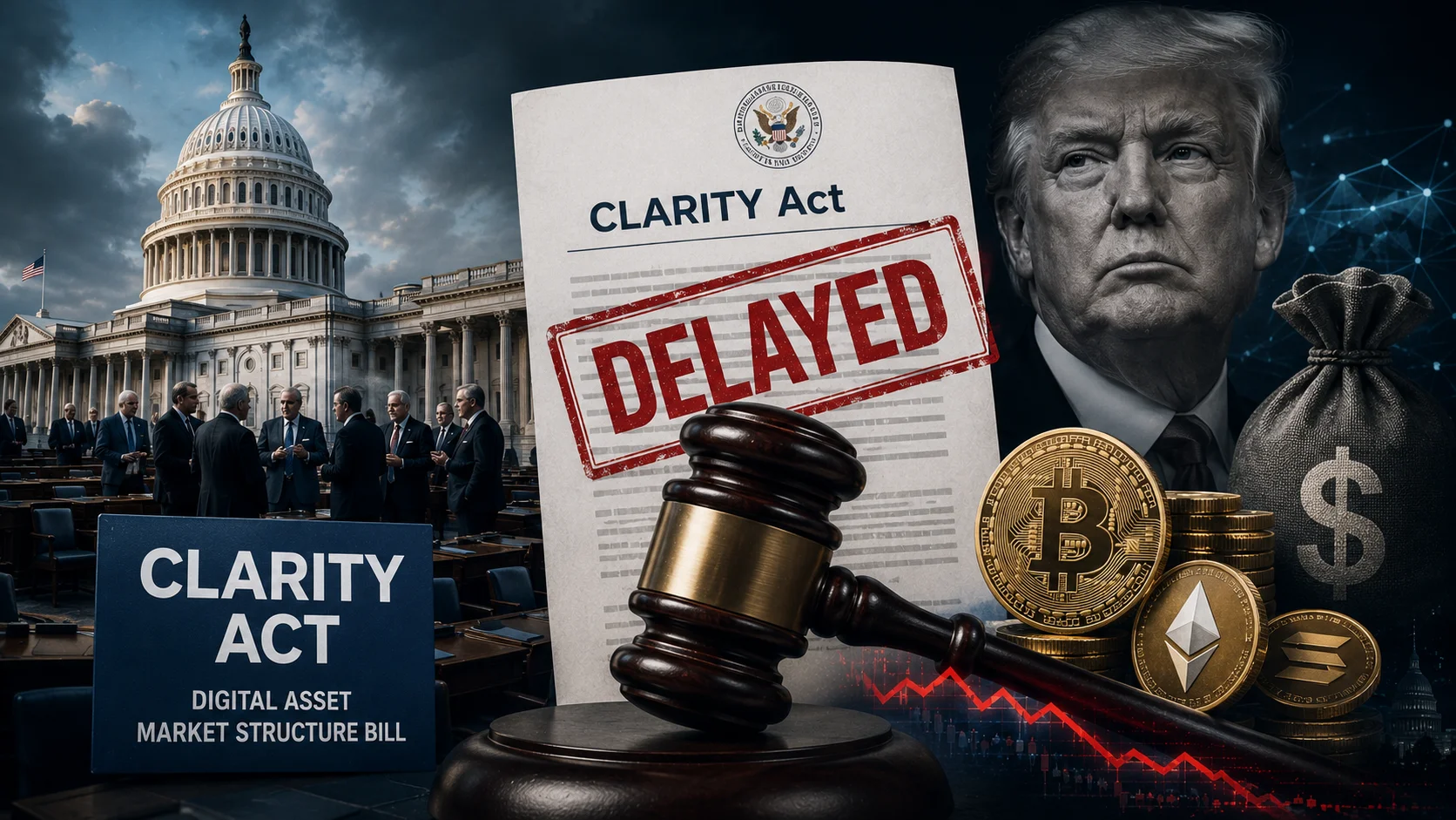 미 상원 CLARITY Act 제동…트럼프 암호화폐 논란에 시장 긴장