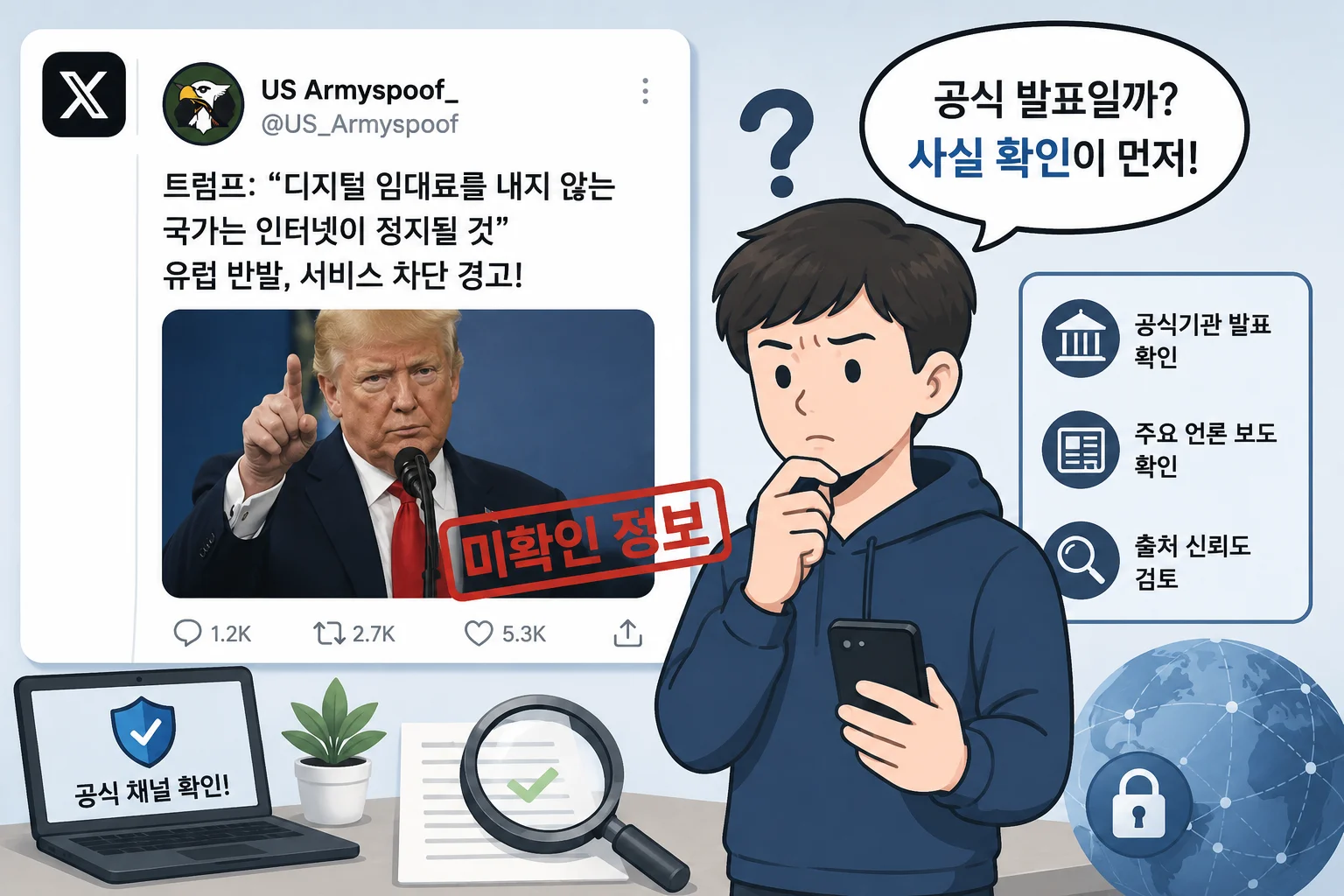 "트럼프가 유럽 인터넷을 끊는다?"…SNS 뒤흔든 충격 게시물의 진실