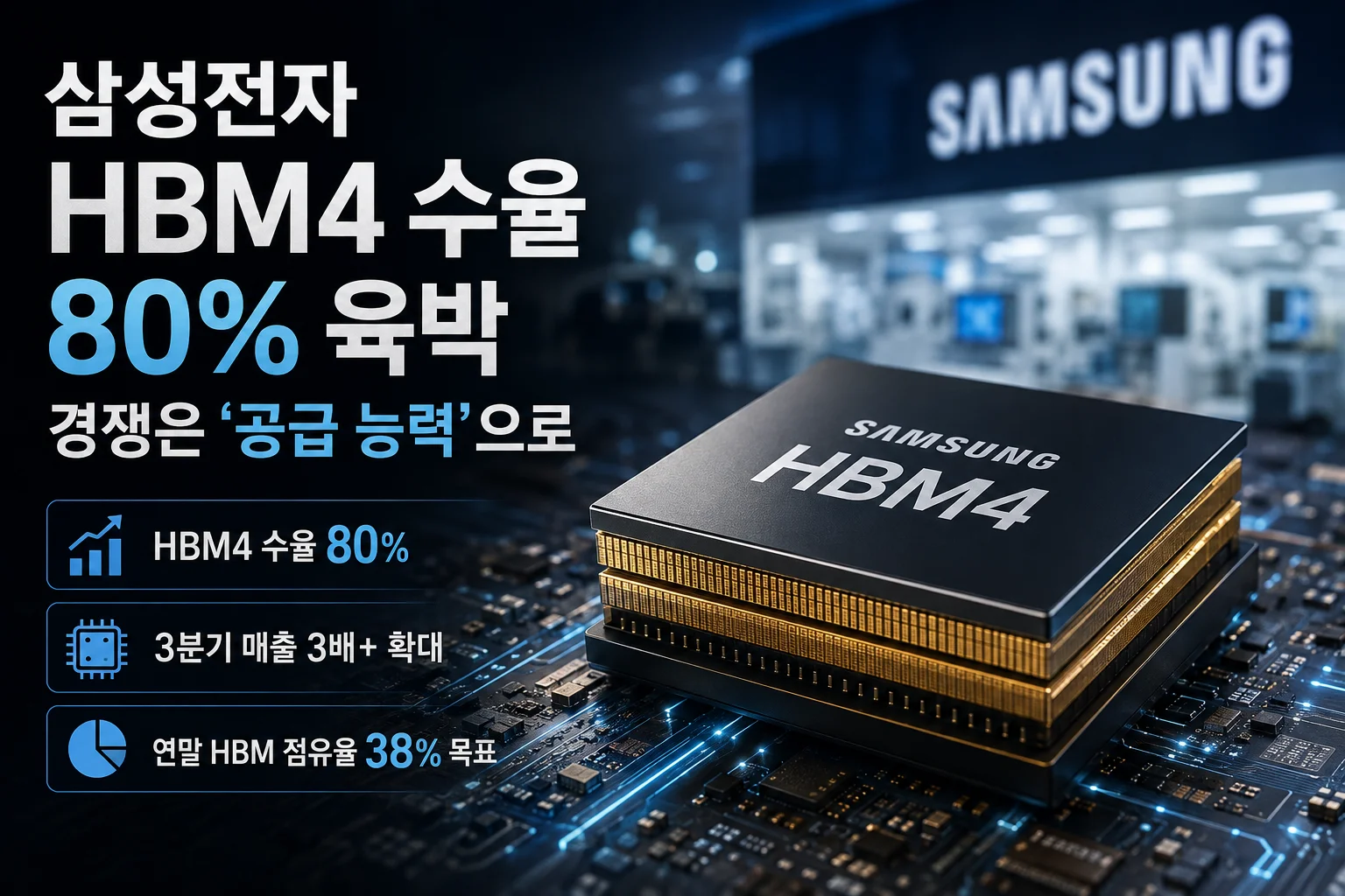 드디어 승부 뒤집나?”…삼성 HBM4 수율 80% 육박, SK하이닉스 맹추격