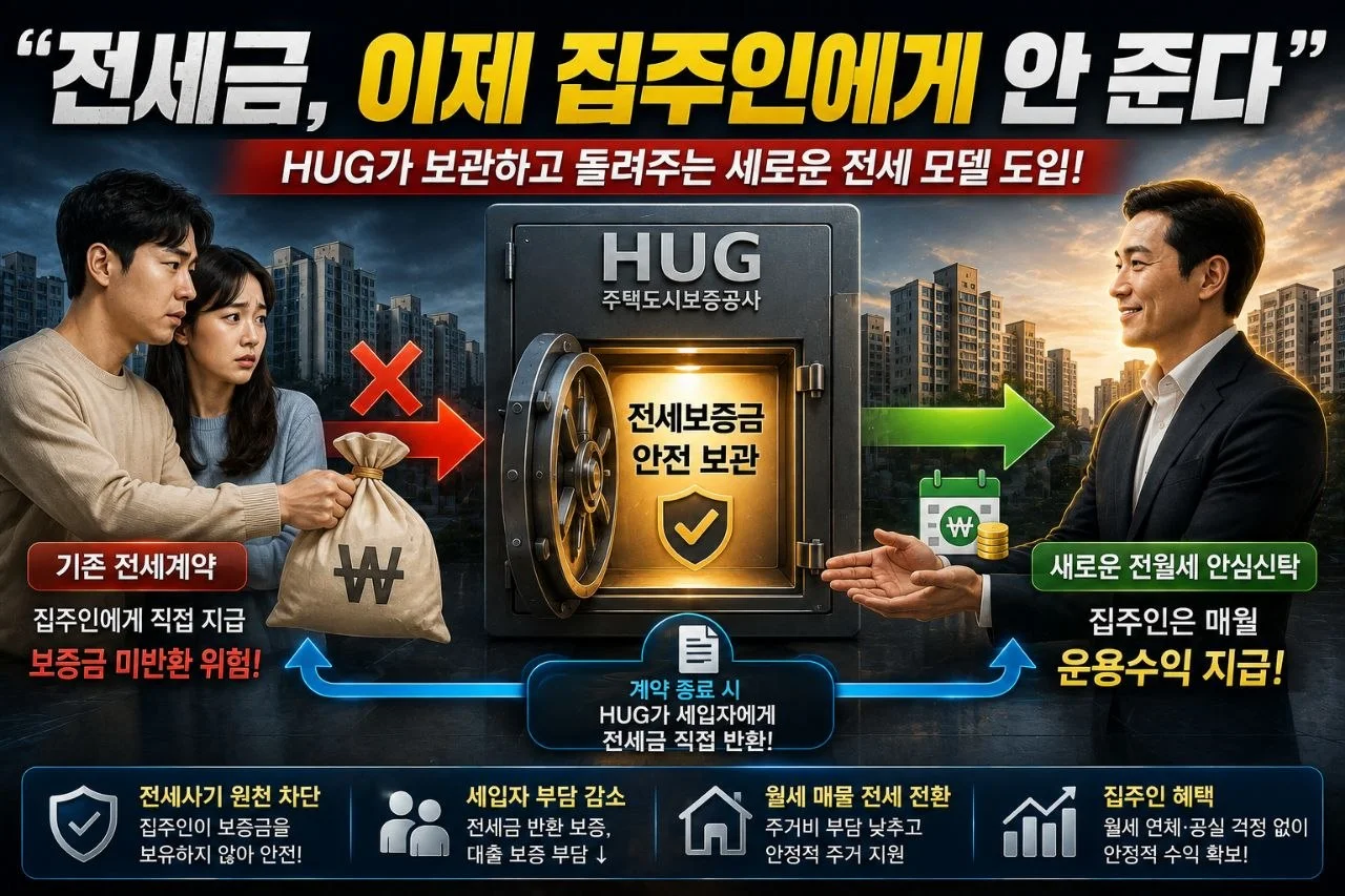 전세시장 판이 바뀐다…“보증금은 HUG가 보관, 집주인은 매달 수익 받는다”