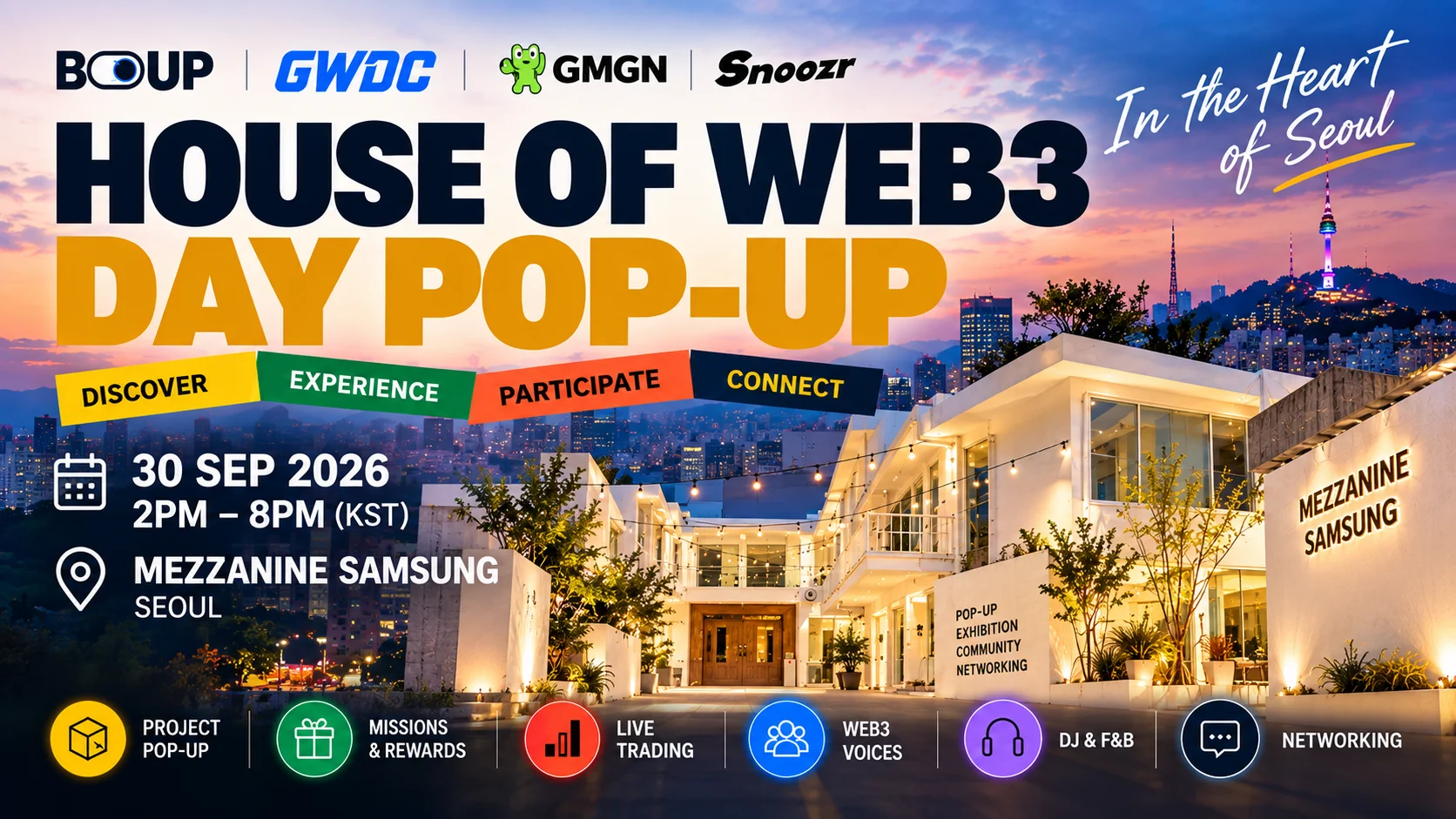 BOOUP, KBW 2026서 ‘House of Web3’ 개최…GMGN·SNOOZR와 체험형 Web3 팝업 선보인다