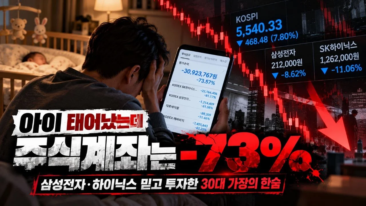 “아이 태어났는데 주식계좌는 -73%”…코스피 5,500선 추락에 30대 가장의 한숨