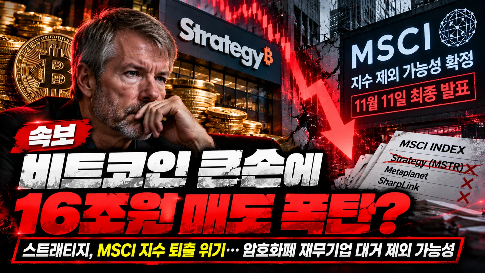 “비트코인 큰손에 16조원 매도 폭탄?”…스트래티지, MSCI 퇴출 위기