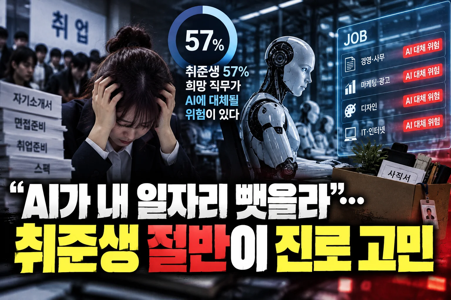 “AI가 내 일자리 뺏는다”…취준생 57% 대체 위기감